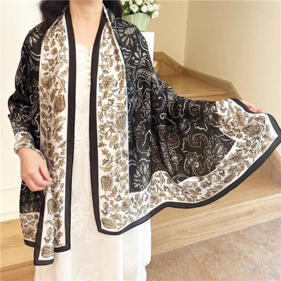 Long Silk Like Scarf Lightweight Satin Scarves Large Sunscreen Shawl Wrap for - Picture 3 of 7